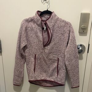 Kyodan Heathered Mauve Quarter-Zip Pullover Sweater